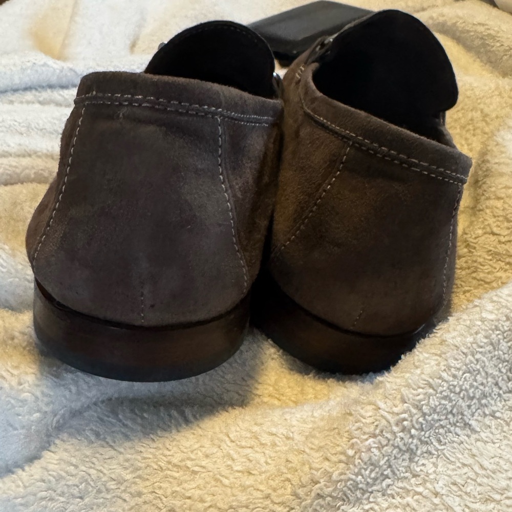 Donald pliner brown gray loafers men’s - Picture 3 of 6